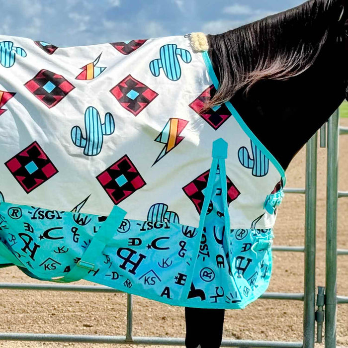 Jeffers Economy 600 Denier Standard Neck Turnout Sheet Color Turquoise