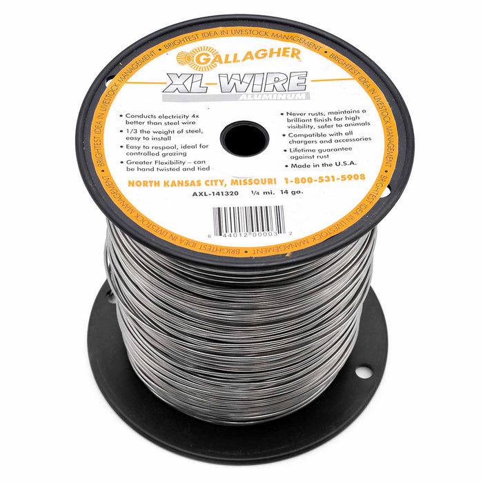 Gallagher Heavy - Duty 14 Gauge Electric Fence Wire – 1/4 Mile, Rust - Proof, Livestock Fencing - XI3K - 14 ga - 1/4 mile (1320 ft) - 3