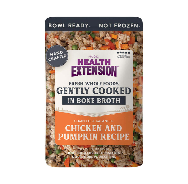 Gently Cooked In Bone Broth Recipe Dog Food Pouches - HE2AW - Chicken & Pumpkin - 3 oz - 1 Pouch - 12