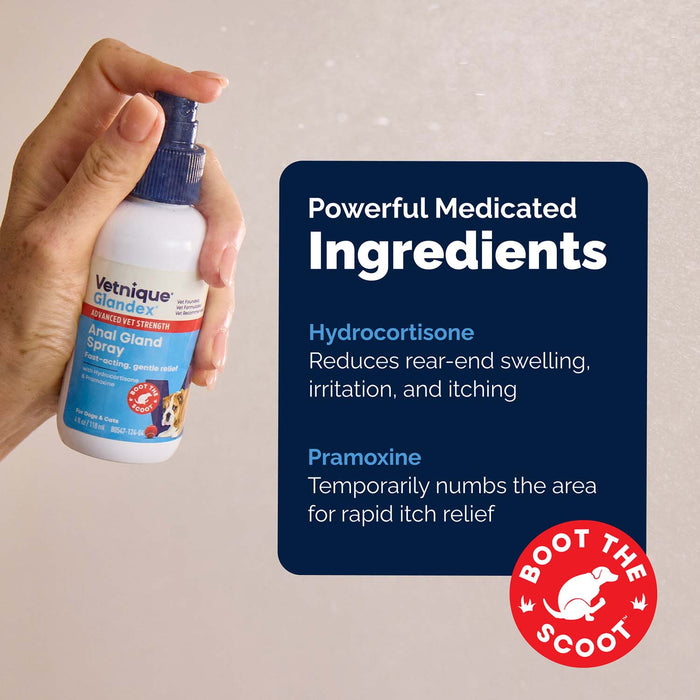 Glandex Advanced Vet Strength Anal Gland Health Spray for Dogs and Cats, 4 oz - VQLB9 - 4 oz - 6