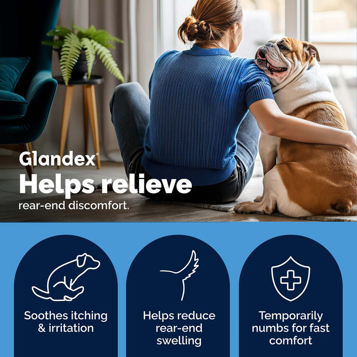 Glandex Advanced Vet Strength Anal Gland Health Wipes for Dogs and Cats, 50 count - VQLBA - 50 - 3