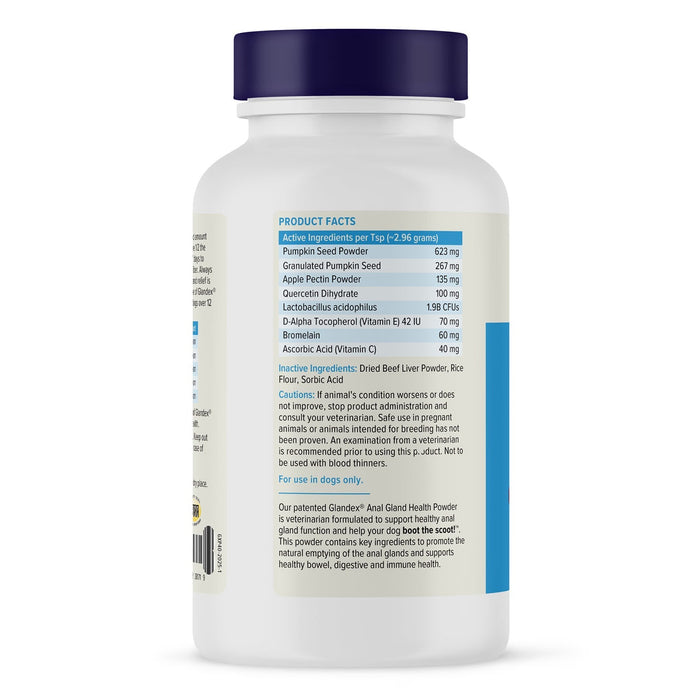 Glandex Anal Gland Health Powder for Dogs - VQLAK - Beef Powder - 4 oz - 4