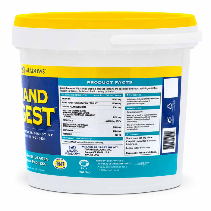 Grand Digest Gut Supplement for Horses - 2CFS - 5 lb - 3