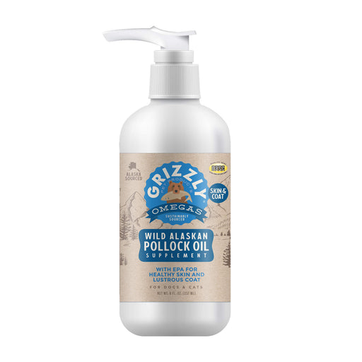 Grizzly Pollock Oil Dog Food Supplement - 2PX4 - 8oz - 1