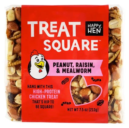 Happy Hen Treat Square - HHT18 - Happy Hen Treat Square, Sunflower & Mealworm, 6.5 oz - 7