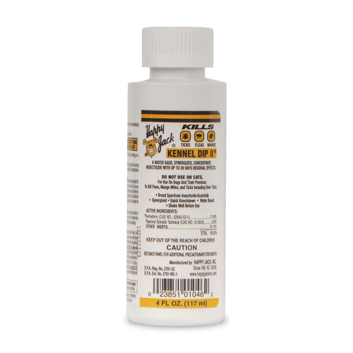 Happy Jack Kennel Dip II – Dogs 12 Weeks+, Fleas, Ticks, Mange, Hot Spots - H1KA - 4 oz - 1