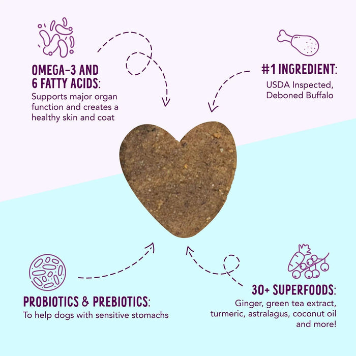 Health Extension Crunchy Heart - Shaped Cookie Dog Treats, Small, 12 oz - HE2AB - 12 oz - Buffalo - 5