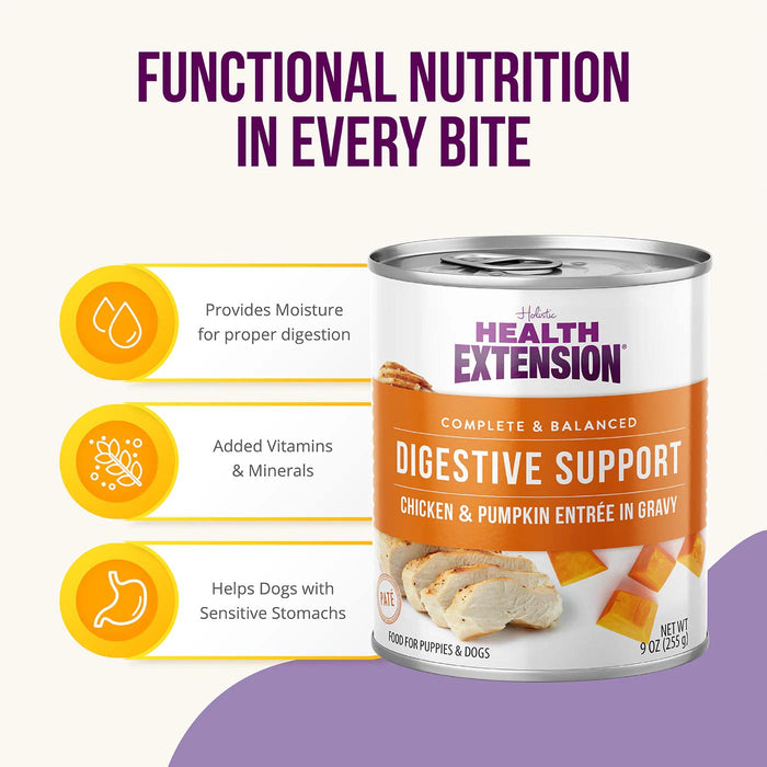 Health Extension Digestive Support Canned Food for Dogs, 9 oz - HE2YZ - 9 oz - Chicken & Pumpkin - 1 ct - 23