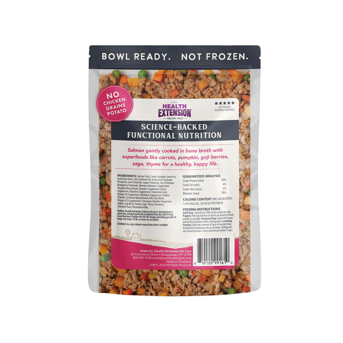 Health Extension Grain - Free Dog Food Pouches - Gently Cooked in Bone Broth - HE2AT - Salmon - 9 oz - 1 Pouch - 11