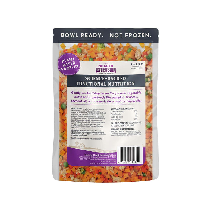 Health Extension Grain - Free Dog Food Pouches - Gently Cooked in Bone Broth - HE2AU - Vegetarian - 9 oz - 1 Pouch - 13