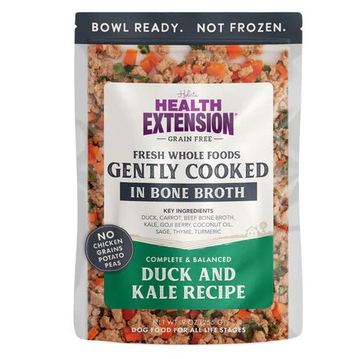 Health Extension Grain - Free Dog Food Pouches - Gently Cooked in Bone Broth - HE2AZ - Duck & Kale - 3 oz - 1 Pouch - 1