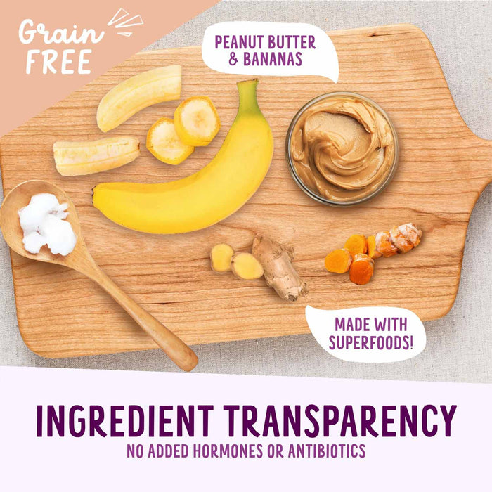 Health Extension Grain - Free Oven Baked Dog Treats, 6 oz - HE2AM - 6 oz - Vegetarian - Peanut Butter & Banana - 14