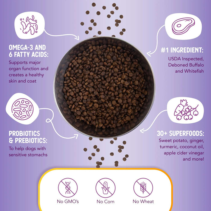 Health Extension Grain - Free Venison Little Bites Small Breed Dry Dog Food - HE2M - Buffalo Whitefish & Sweet Potato - 3.5 lb - 17