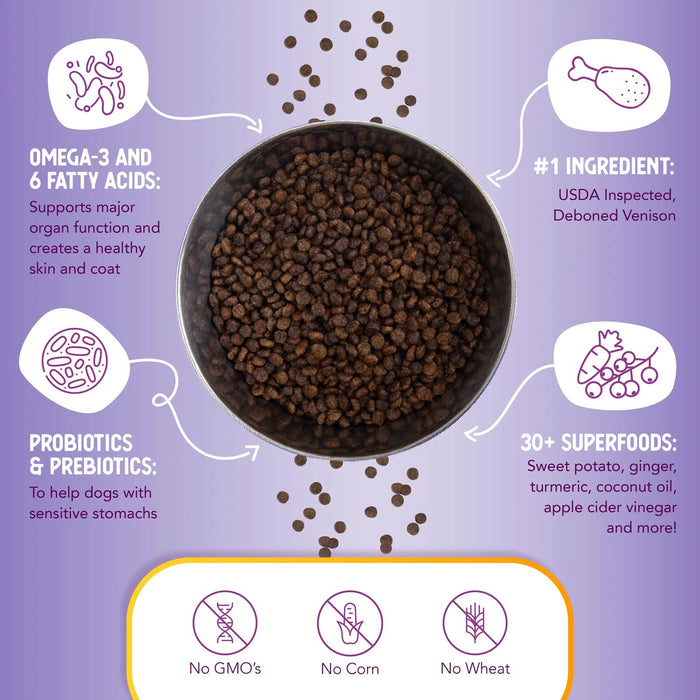 Health Extension Grain - Free Venison Little Bites Small Breed Dry Dog Food - HE2W - Venison & Sweet Potato - 3.5 lb - 5