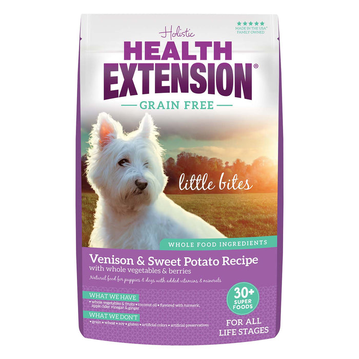Health Extension Grain - Free Venison Little Bites Small Breed Dry Dog Food - HE2X - Venison & Sweet Potato - 12 lb - 10