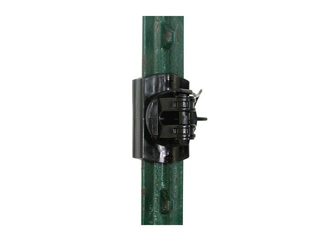Heavy Duty Multi - Post Wide Jaw Pinlock Insulator – Snap - On T - Post, Wood & Vinyl Compatible - XI2R - 20 ct - Black - 1