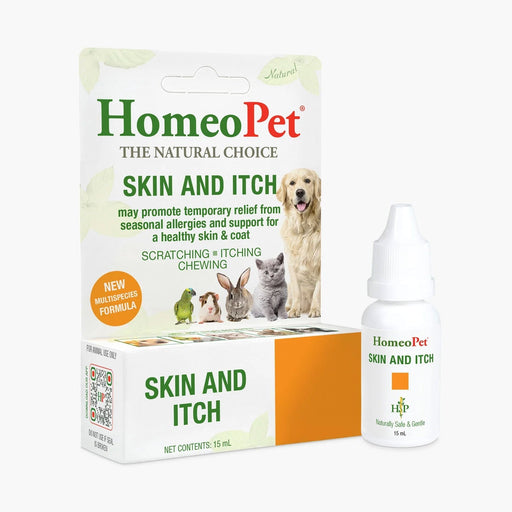 HomeoPet Skin and Itch for Dogs, Cats, and Small Pets - Allergy and Itching Support - NVA3 - 15 mL - 2
