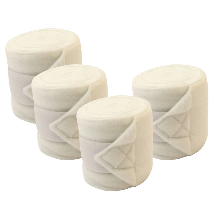 Horse Sense Fleece Polo Wraps - Reusable Set of 4 - NEWG - White - 4 3/4"W x 9'L - 4 ct - 6