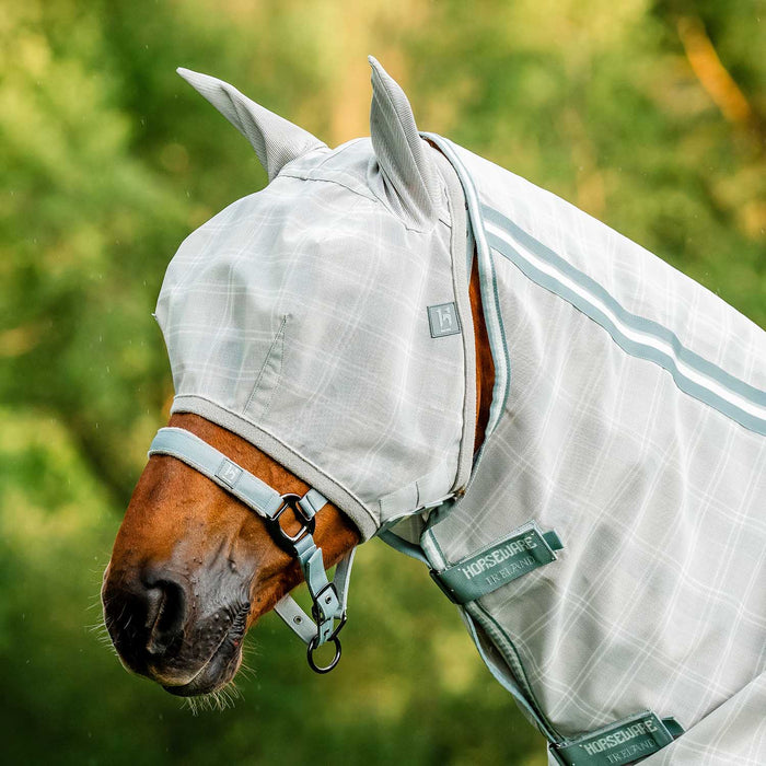 Horseware Newmarket Fly Mask with Ears - FO38E - Witney Charcoal - Cob - 6