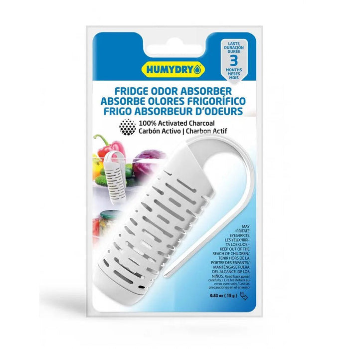 Humydry CLIP Fridge Fresh Odor Absorber – Unscented Charcoal or Lavender Refrigerator Deodorizer, Lasts 3 Months - DR2P - Unscented - 100% Natural Charcoal - 1 ct - 1
