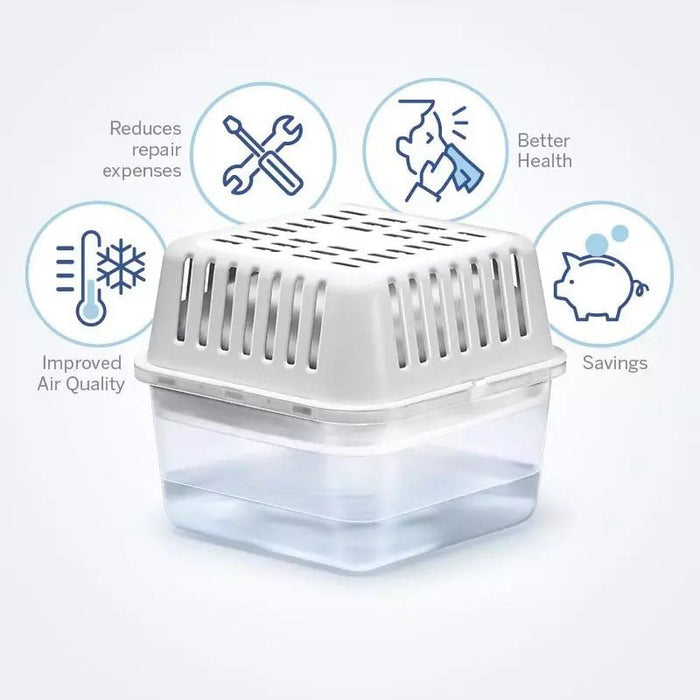 Humydry Compact 8.8 oz Moisture Absorber Device – Refillable Unscented Dehumidifier for Small Rooms - DR29 - Unscented - 8.8 oz - 1 Container and 1 Refill - 6