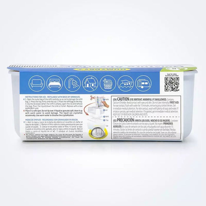 Humydry Large Room Moisture Absorber 35.3 oz Unscented – Refillable Dehumidifier for Spaces up to 420 sq f - DR2F - 1 Device and 1 Refill - 35.3 oz - Unscented - 2
