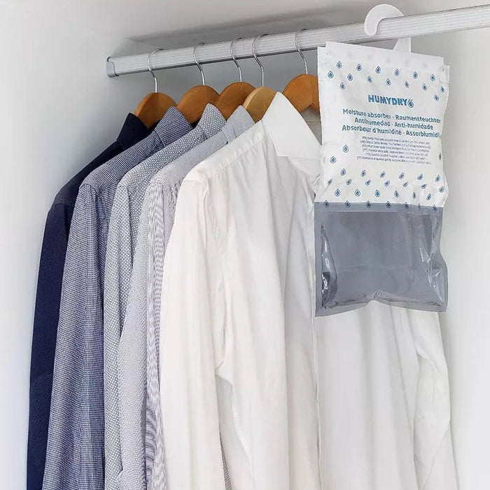 Humydry Moisture Absorber Hanging Bag 15.9 oz – Unscented or Wool Protector Dehumidifier for Closets, RVs & Basements - DR2L - Dehumidifier Wool Protector - Lavender & Cedarwood - 15.9 oz - 1 ct - 11