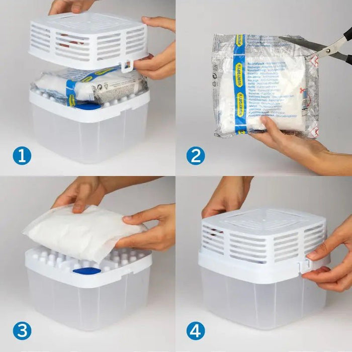 Humydry Premium 15.9 oz Moisture Absorber Device – Refillable Unscented Dehumidifier for Rooms up to 200 sq ft - DR2C - 15.9 oz - 1 Container and 1 Refill - Unscented - 2