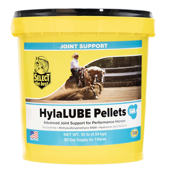 HylaLUBE HA Pellets Joint Supplement for Horses with Glucosamine, MSM & Hyaluronic Acid - SELCZ - 10 lb - 80 Day Supply - 3
