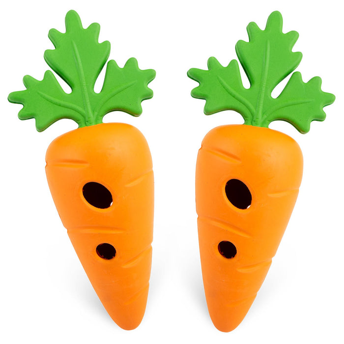 Jeffers Baby Carrot Natural Rubber Treat Dispensing Dog Dental Chew Toy