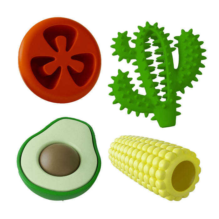 Jeffers Rubber Salsa Toys, 4pc, Medium  