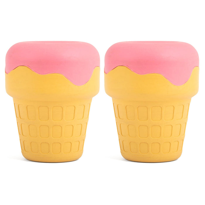 Jeffers Ice Cream Cone Natural Rubber Stuffable Treat Dispensing Dental Dog Chew Toy