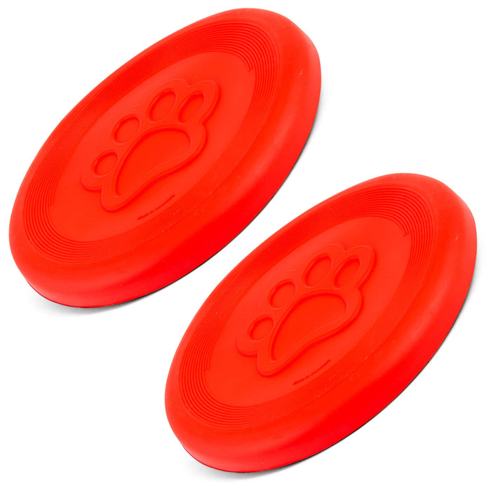 Jeffers Red Paw Frisbee Natural Rubber Dog Toy for Fetching & Chewing