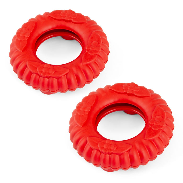 Jeffers Red Virgo Tugger Natural Rubber Dog Dental Chew Toy for Interactive or Solo Play