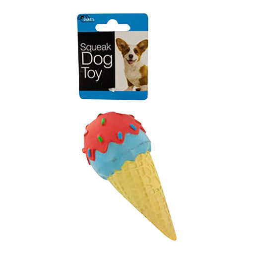 Ice Cream Cone Squeak Dog Toy, Assorted Colors, 5"L - KL22L - Assorted - 5" - 1