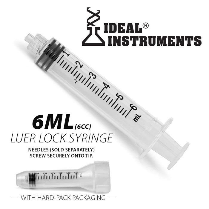 Ideal Luer Lock Syringes, Boxes - CSS3 - 6 mL - 100 count - 6