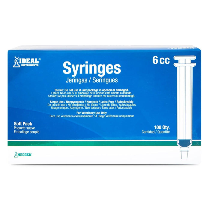 Ideal Luer Lock Syringes, Boxes - CSS3 - 6 mL - 100 count - 4