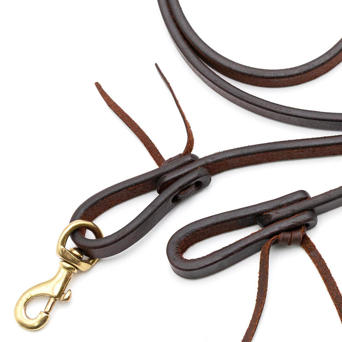 Jeffers LuxeLeather Heavy Oiled Roping Rein with Bolt Snap for Horses