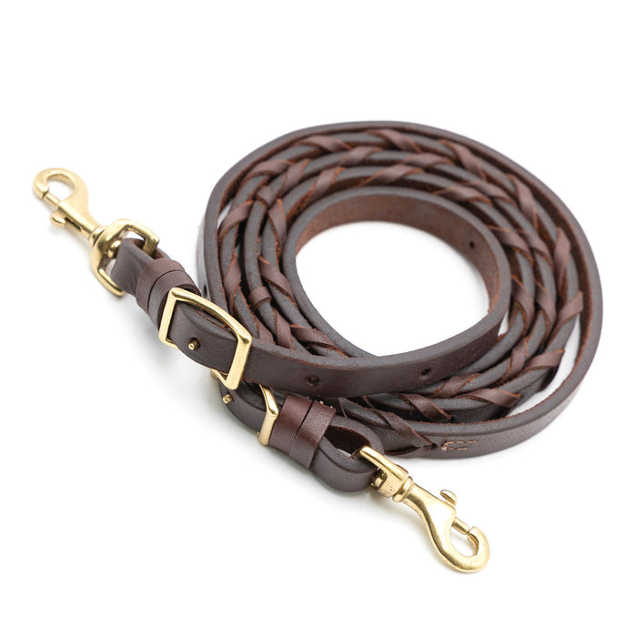 Jeffers LuxeLeather Heavy Oiled Laced Barrel Rein for Horses