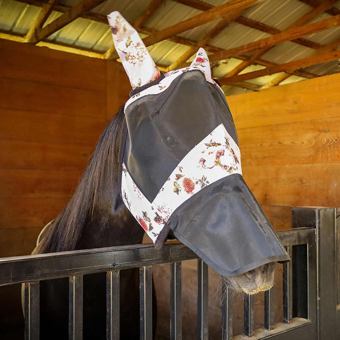 Jeffers Expression Deluxe Mesh Fly Mask w/Ears and Nose Color Rose Garden