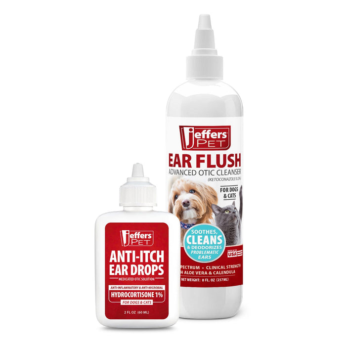 Jeffers Ear Flush and Anti-Itch Ear Drop Bundle  