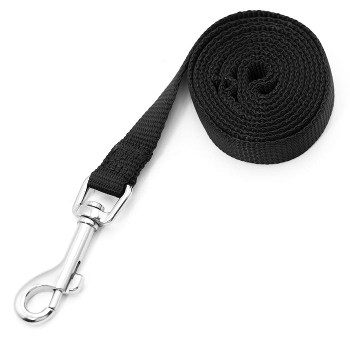 Jeffers 1 - Ply Web Nylon Dog Leashes - SSGF - 5/8"W x 4'L - Black - 3