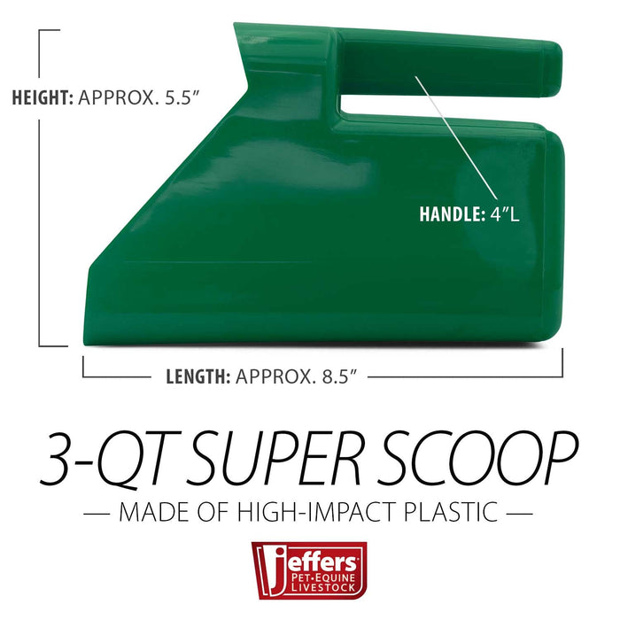 Jeffers 3 Quart Super Scoop for Grain or Feed - IASP - Dark Green - 14