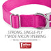 Jeffers Adjustable Nylon Dog Collar, 1"W x 14" - 24"L - SSGO - Hot Pink - 20