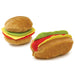 Jeffers American Grill Time Plush Squeaker Dog Toys - Hamburger or Hot Dog - I7H4 - Hamburger - 4.5" - 1 ct - 8