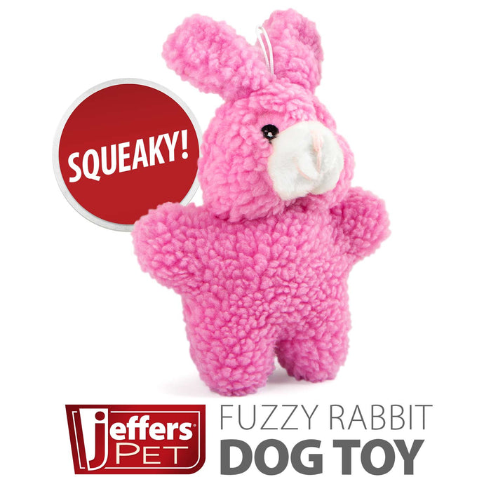 Jeffers Animal Fuzzies Plush Squeaker Dog Toys - I7J4 - Rabbit - 1 ct - 6