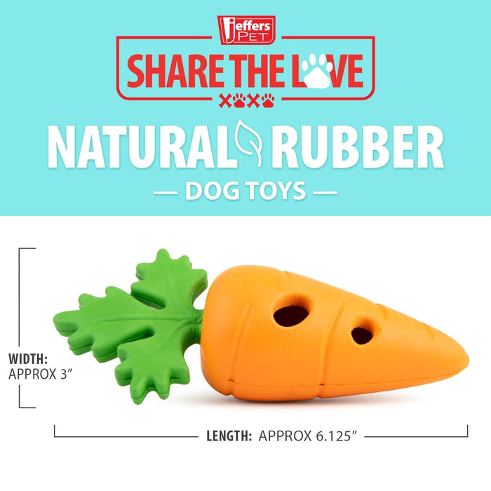 Jeffers Baby Carrot Natural Rubber Treat Dispensing Dog Dental Chew Toy - I7QA - Multi - Small - 1 - 4