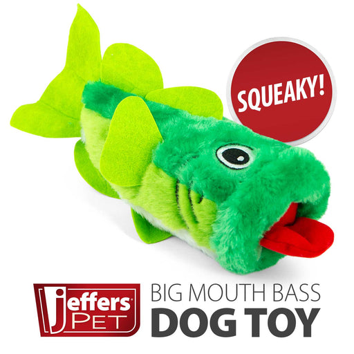 Jeffers Big Mouth Bass Plush Squeaker Dog Toy - I7W1 - 1 ct - 2