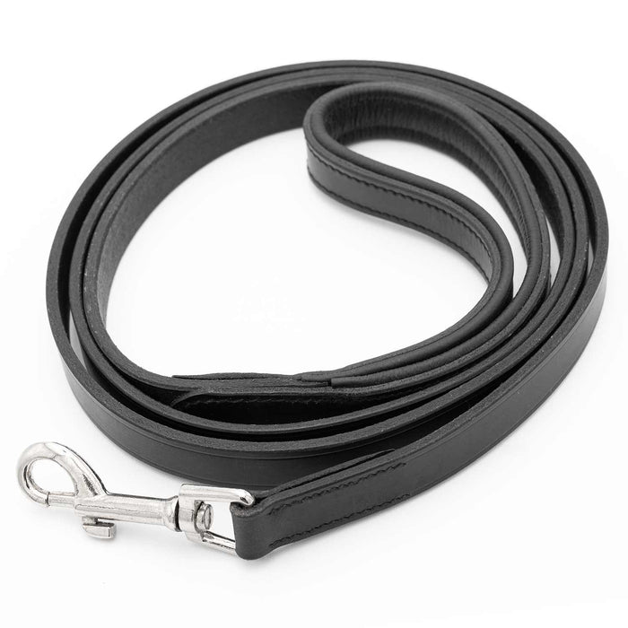 Jeffers Black Padded Leather Pet Leash - I2E6 - 5/8"W x 4'L - 1