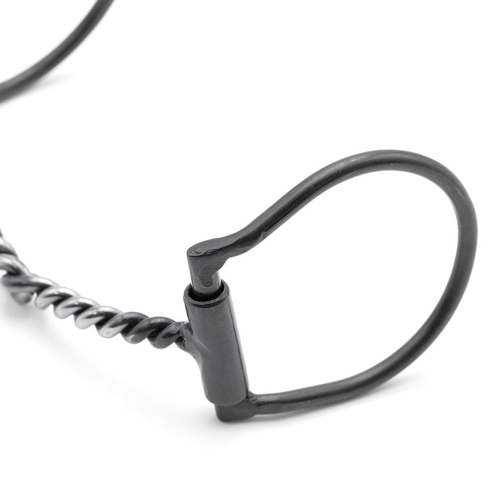 Jeffers Black Steel Offset Dee Horse Bit, Snaffle Mouth - A8GB - 7